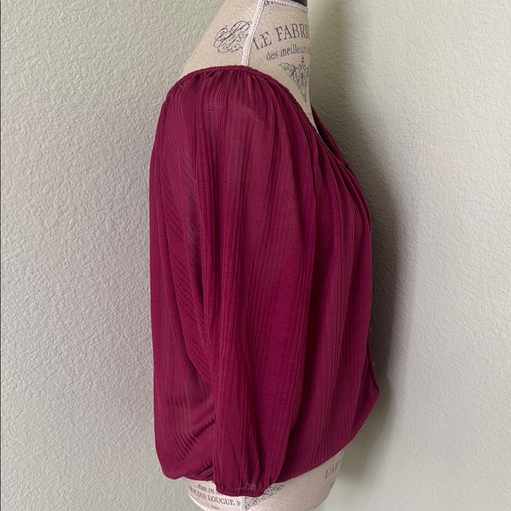 Lucky Brand Burgundy Blouse - Picture 4 of 5